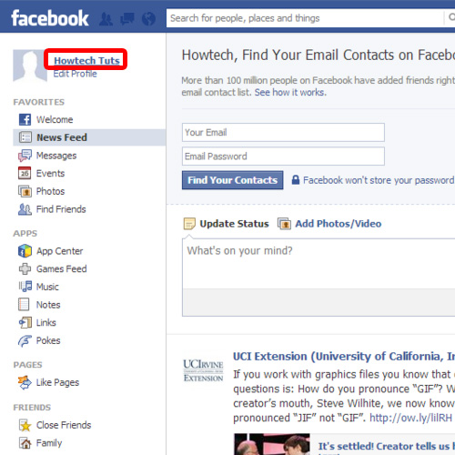 Login to your facebook account