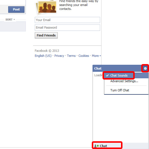 Turn off chat sounds in Facebook