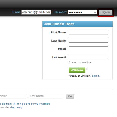 linkedin sign in login