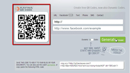 The successfully generated QR code