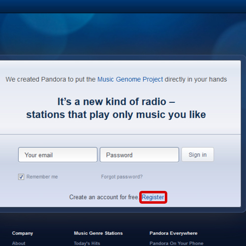 pandora radio install