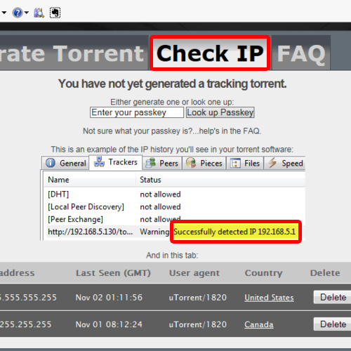 check torrent ip mac