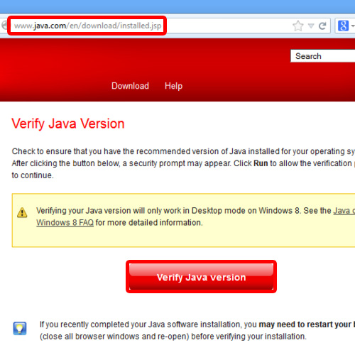 Verify Java Version