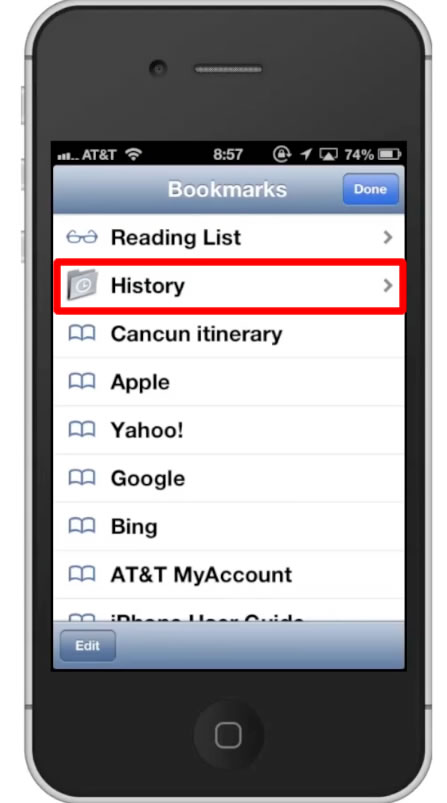 erase history on iphone