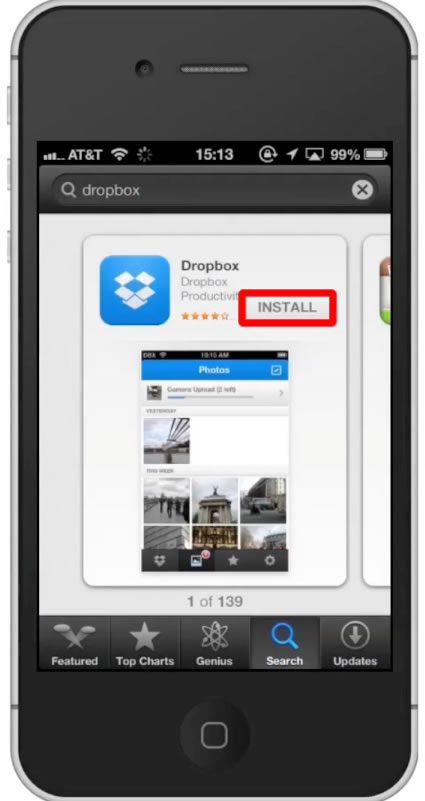 how does dropbox work on iphone