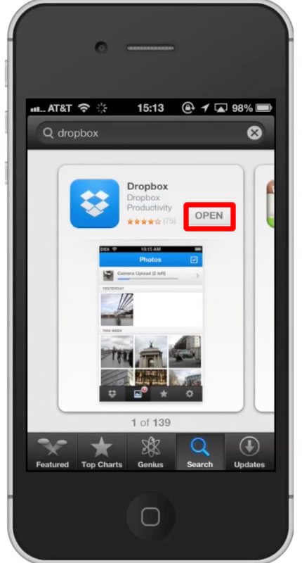 how to use dropbox on iphone