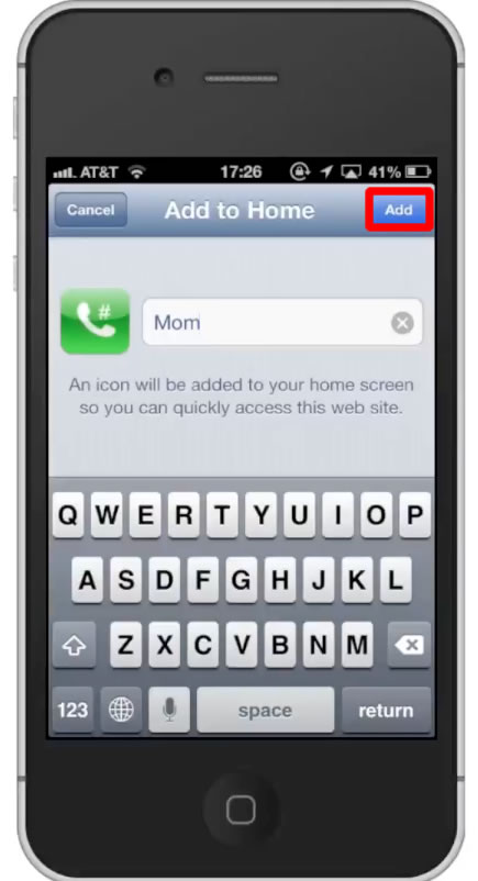 iphone speeddial homescreen