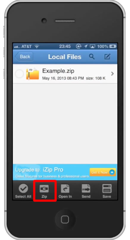 how to access zip files on iphone