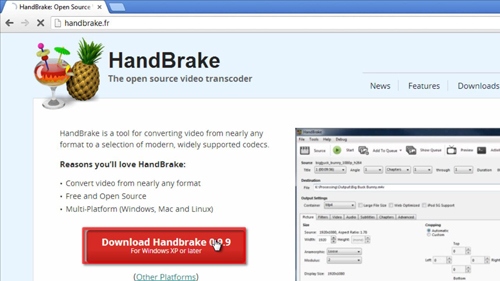 Downloading HandBrake