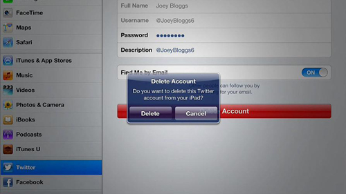 Deleting your twitter account