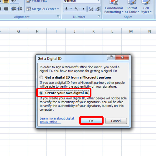 how to make digital signature in excel 16 for mac