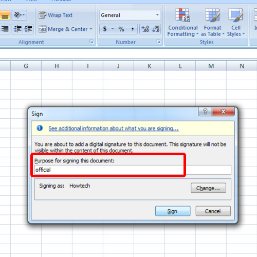 How to Create and Add Digital Signature in Excel HowTech