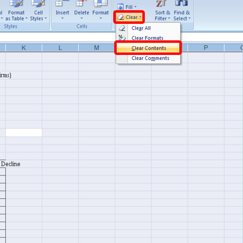 clear contents of table in word for mac