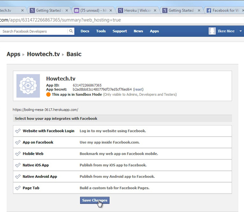 Creating Facebook Application