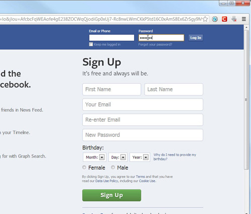 Accessing Facebook