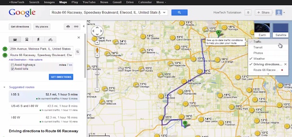 mapping alternative route