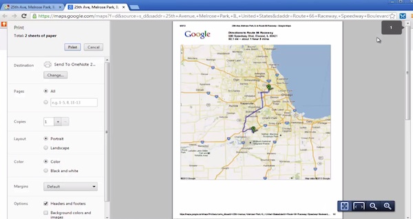 printing map with instructions