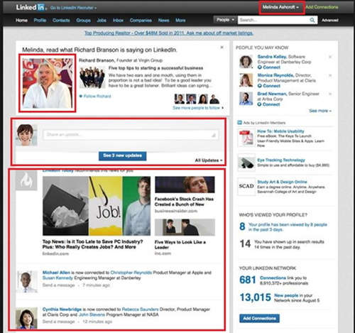 Get update the status of LinkedIn