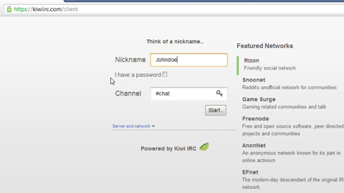 Nickname and Channel Settings