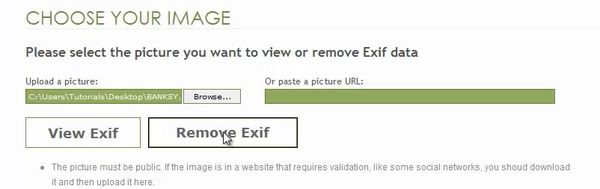 Click „Remove EXIF”