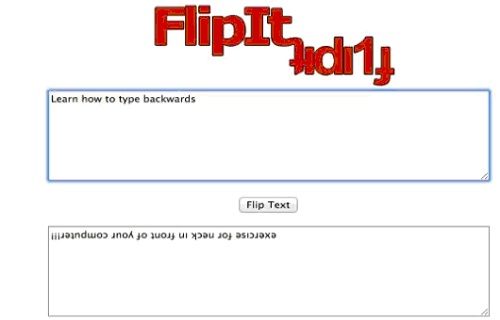 Type the text in text field and click flip text