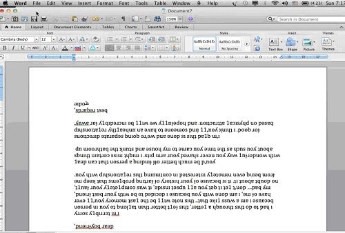 upside down text in word for mac