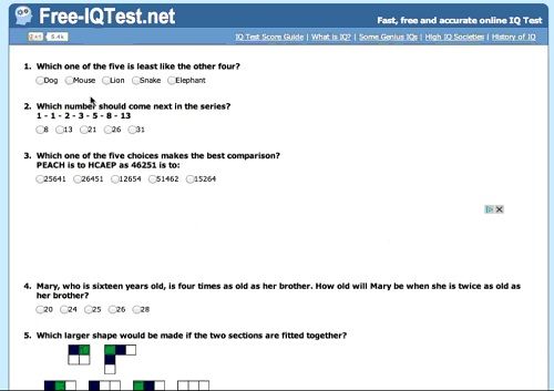 take the online IQ test