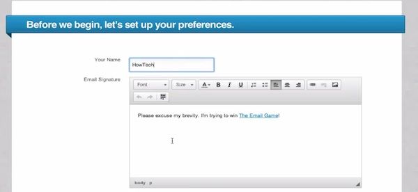 Choose your name and email signature