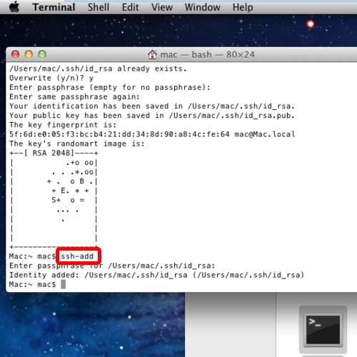 Создать ssh key mac os