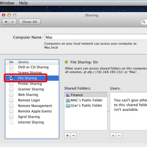 Enable File Sharing