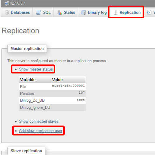 updating status of Master in replication