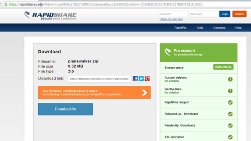 Navigate to the file on RapidShare