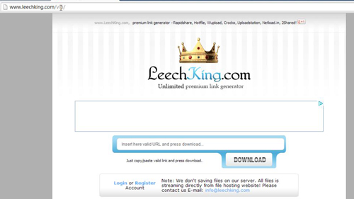 The LeechKing website