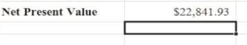 NPV calculation for the first option