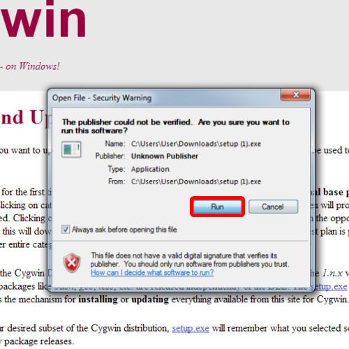 Install Cygwin Windows 8.1