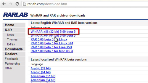 how to install winrar 32 bit