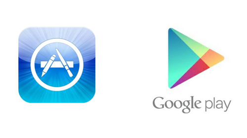 The two app stores for Apple and Android