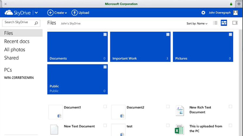 SkyDrive on an iPad