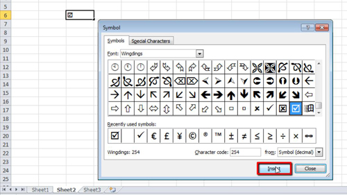 Microsoft office tick symbol