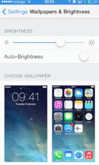 disabling Auto-Brightness feature   on iPhone running iOS 7