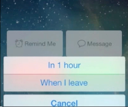 assigning a reminder to the call  on iPhone running iOS 7