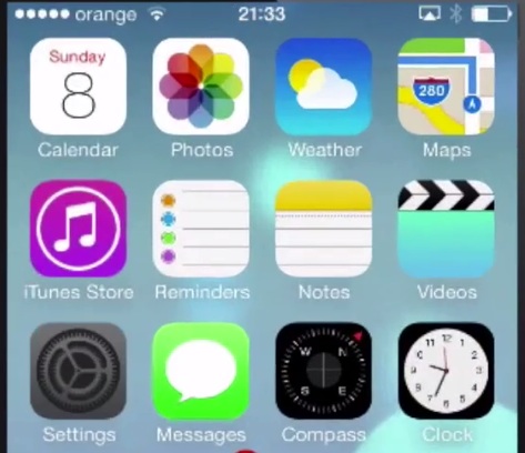 choose Settings from home screen of iPhone running iOS 7