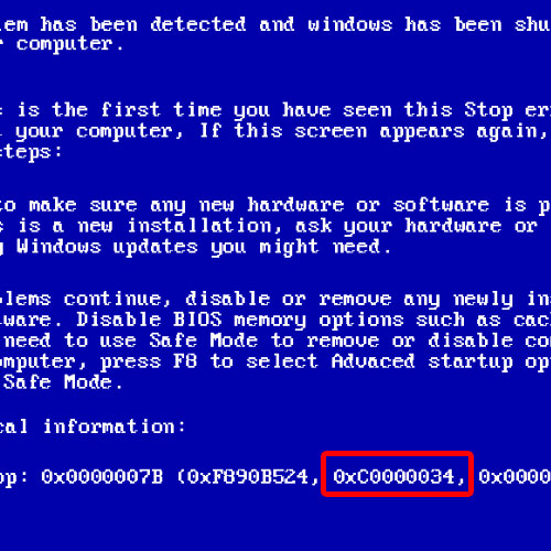 How to Fix Blue Screen of Death Stop Error 0xc0000034 | HowTech