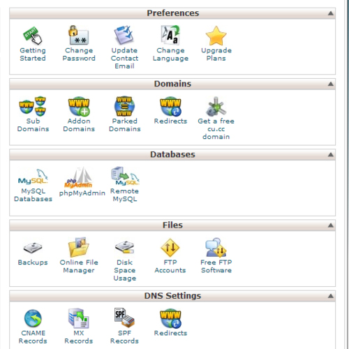 cPanel’s graphical interface