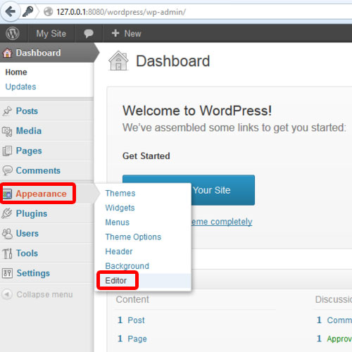 starting wordpress editor