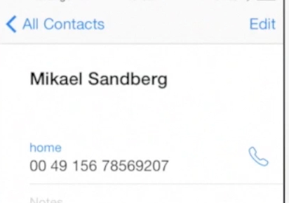 editing contact information  on iPhone running on iOS 7
