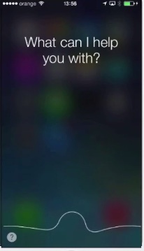 interacting with Siri on iPhone running on iOS 7