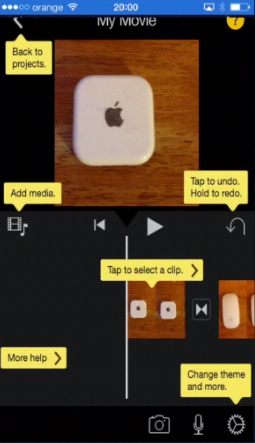 saving iMovie project  on iPhone running on iOS 7