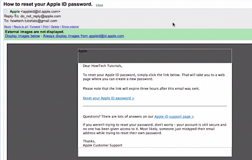 apple id verification email