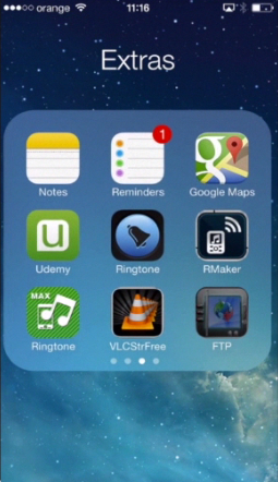 tapping the „ FTP to GO Lite” icon on iPhone running on iOS 7
